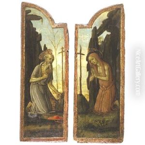 Saint Jerome And Saint Mary Of Egypt (pair, Wings Of A Diptych) by Jacopo Del Sellaio