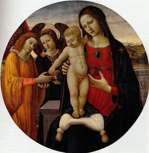 The Madonna And Child With Attendant Angels, An Extensive Landscape Beyond
