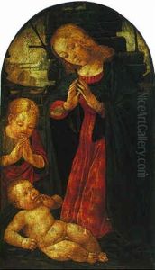 The Madonna And Child With The Infant Saint John The Baptist by Jacopo Del Sellaio