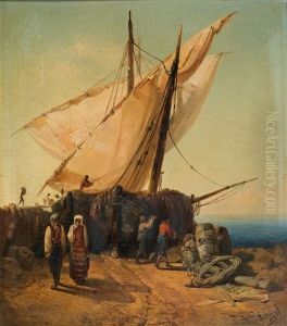 Ships In A Port by Josef Selleny
