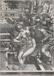 La Chaste Suzanne D'apres Le Rosso by Rene Boyvin