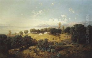 Blick Auf Den Monte Pellegrino Bei Palermo, Mit Dem Strand Von Mondella Im Vordergrund