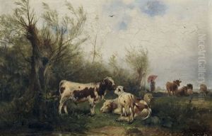 Rastende Kuhe by Ludwig Sellmayr