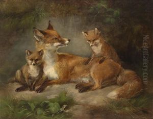 Fuchsfamilie by Ludwig Sellmayr