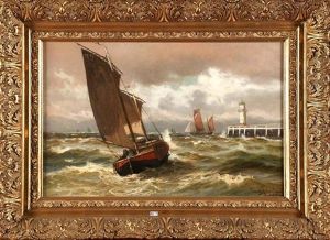 Bateaux De Peche A Blankenbergh by Conrad Hans Selmyhr