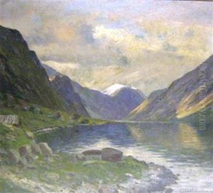 Norwegian Fjord Scene by Conrad Hans Selmyhr