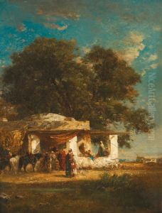 La Halte De Cavaliers by Honore Boze