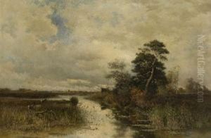 Rehe In Moorlandschaft by Otto Paul Seltzer