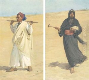 Le Berger (+ La Fileuse; 2 Works) by Hussein Semiha
