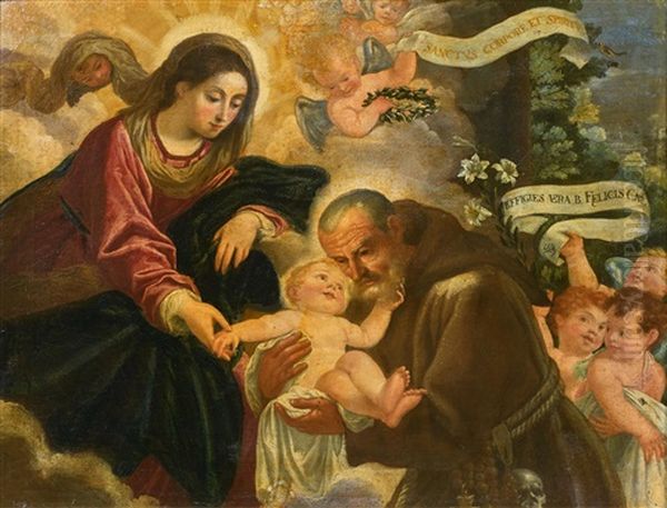 Saint Felix Recevant L'enfant Jesus Des Mains De La Vierge - view 1