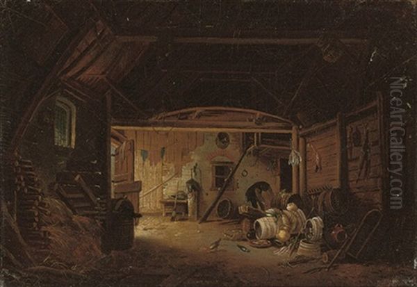 At Work In The Barn - view 1