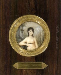 Femme A La Robe De Mousseline Rose by Louis Sene