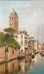 Canal Scene, Venice by Rafael Senet y Perez