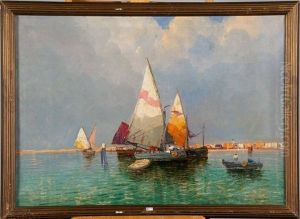 Bateaux Dans La Lagune De Venise