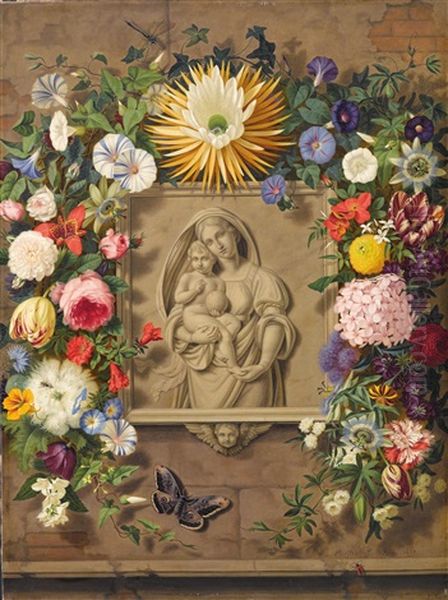 Madonna Mit Kind In Blumenkranz - view 1