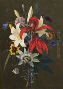 Bluten Und Schmetterlinge by Adolf (Carl) Senff
