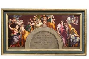 Die Vier Sibyllen (after Raphael) by Adolf (Carl) Senff