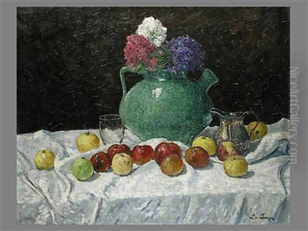 Stillleben Mit Apfeln Und Blumenkrug - view 1