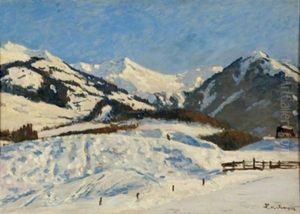 Winterlandschaft Bei Kitzbuhel by Ludwig Von Senger