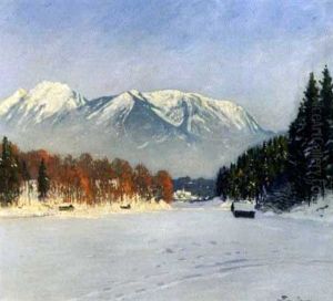 Verschniete Voralpenlandschaft (+ Olstudie, Verso) by Ludwig Von Senger