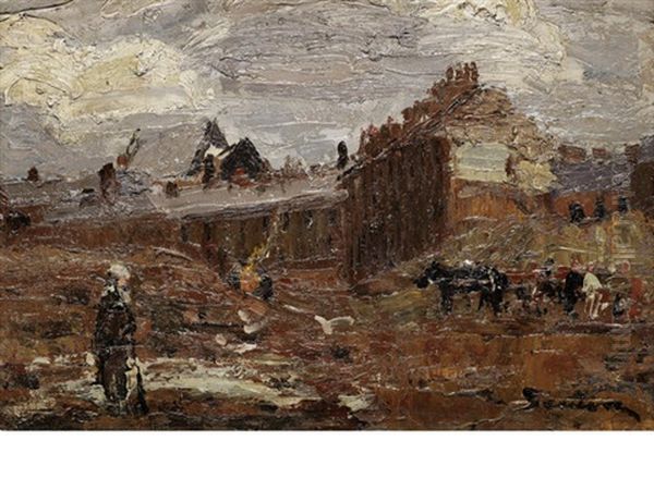 Figures On The Outskirts Of Town - view 1