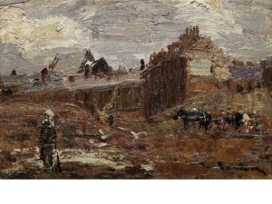 Figures On The Outskirts Of Town