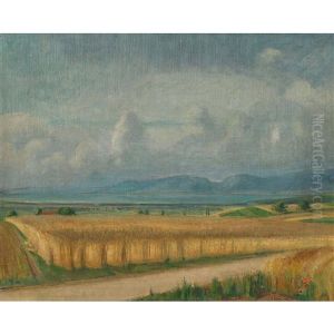 Sommerliche Feldlandschaft Am See by Traugott Senn