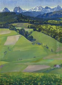 Blick In Die Berner Alpen by Traugott Senn