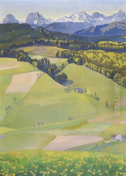 Sommertag Im Emmental Mit Blick Auf Die Gantrischkette - view 1