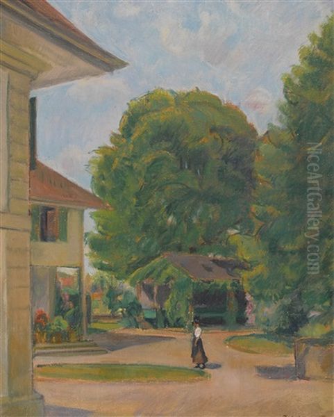 Sommerliche Hauspartie Mit Trachtenfrau - view 1
