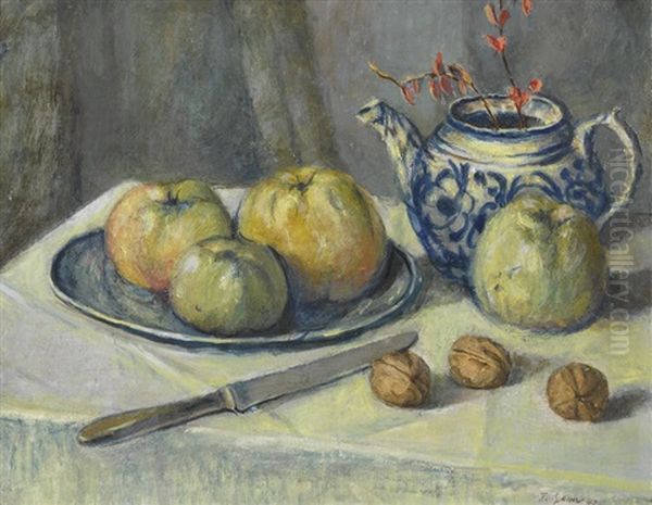 Stillleben Mit Obst, Nussen Und Teekanne - view 1