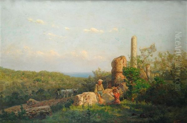 Paesaggio Con Bambini E Rovine - view 1