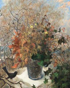 A Still Life With Flowers And A Bird by Jelinkova Bozena