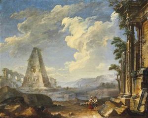 Un Paysage Avec Un Couple Dans Des Ruines Un Paysage Avec Un Couple Dans Des Ruines