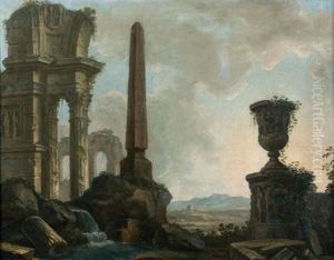 Caprice Architectural Dans La Campagne Romaine by Giovanni Niccolo Servandoni