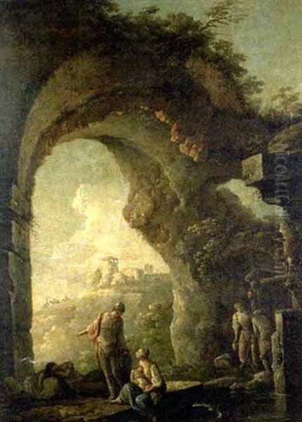 Personnages Dans Des Ruines Antiques - view 1