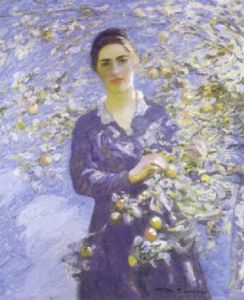 Jeune Femme A Cote D'un Arbre Fruitier Jeune Femme A Cote D'un Arbre Fruitier