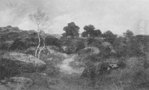 Landscape In The Foret De Fontainebleau by Amedee Elie Servin