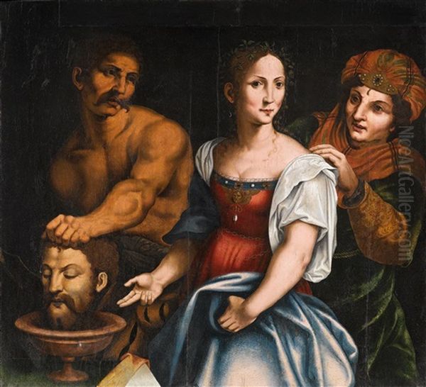 Salome With The Head Of Saint John The Baptist by Cesare da Sesto