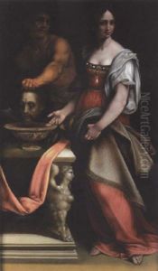 Salome With The Head Of Saint John The Baptist by Cesare da Sesto