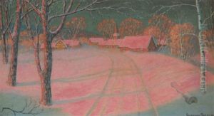 Sunlight And Shadows Winter In Northern Europe by Gulbrand Sether
