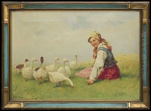 Young Girl With Geese