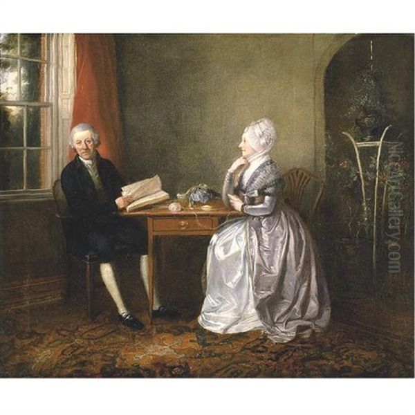 Thomas Grant And His Wife Mary, Seated In An Interior - view 1