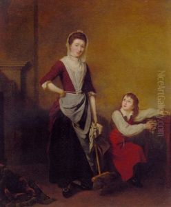 Two Servants In An Interior by John Thomas (Seaton) Seton