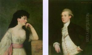 Portrait Of Anne Champion Wearing A White Dress by John Thomas (Seaton) Seton
