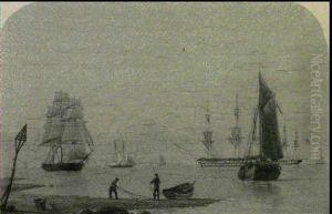 Shipping In A Calm Offshore by William Frederick Settle