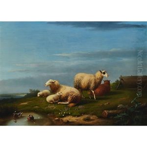 Moutons Paysage (sheep In A Landscape With Ducks), 1869 Moutons Paysage (sheep In A Landscape With Ducks), 1869