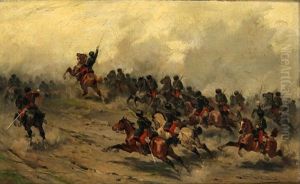 Scene De Cavalerie by Joseph Van Severdonck