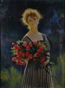 Donna Con Fiori by Aldo Severi