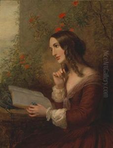A Lady Painting In Her Album by Joseph Severn